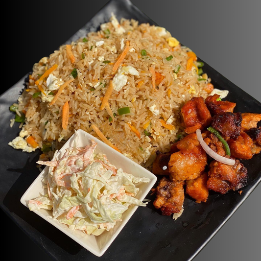 Best Delicious Fried Rice served with Chicken chops and Coleslaw| Chow connect| Lunch and Hot meals